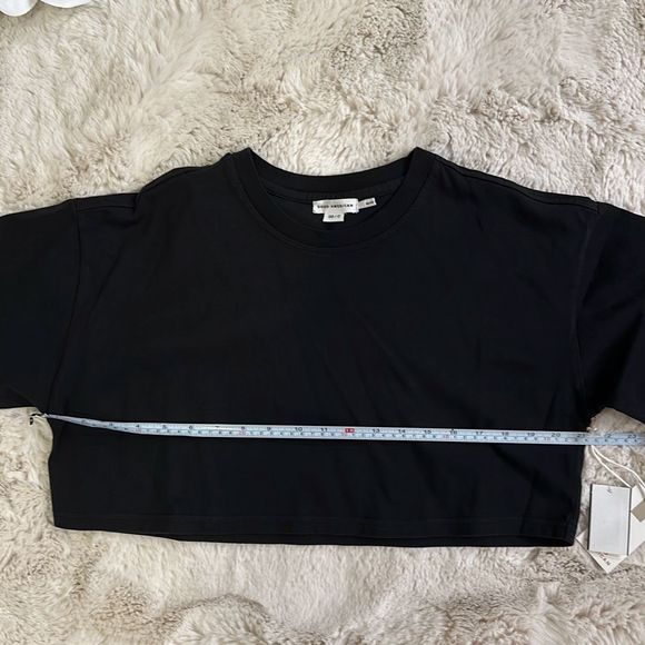 Good American Cropped Boxy Tee in Black Size 00/0 - Picture 5 of 6